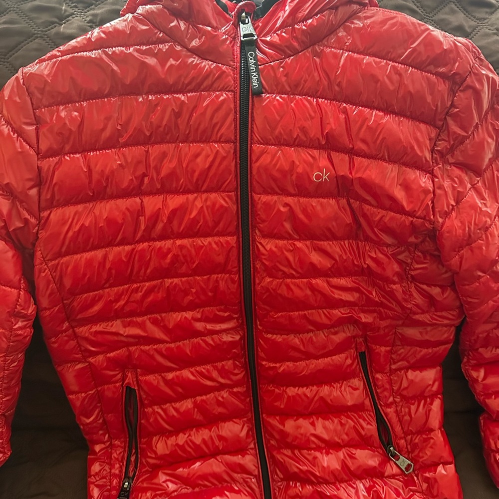 Calvin Klein Vibrant Red Quilted Jacket